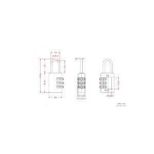 InLine® Zahlenschloss, mit 3-fach Zahlenkombination