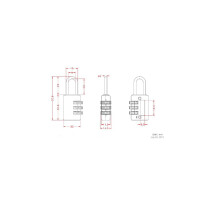 InLine® Zahlenschloss, mit 3-fach Zahlenkombination