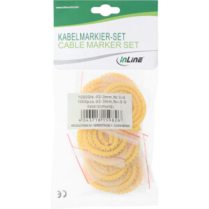 InLine® Kabelmarkierer 2,0-3,0mm, Nr.0-9, 1000 Stück