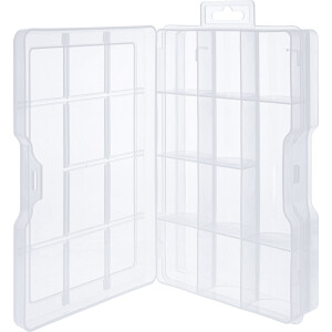 InLine® Kleinteilebox, 11 Fächer, Abmessungen: 194x130x35mm, transparent