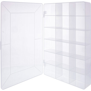 InLine® Kleinteilebox, 18 Fächer, Abmessungen: 273x186x41mm, transparent