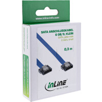 InLine® SATA 6Gb/s Anschlusskabel klein, mit Sicherheitslasche, 0,3m