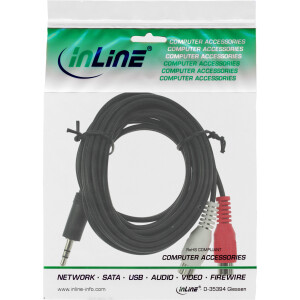 InLine® Audio cable 2x RCA female / 3.5mm Stereo male 1m