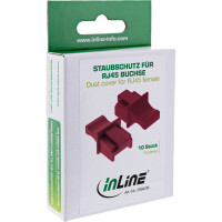 InLine® Dust cover for RJ45 female, dark red, 10pcs.