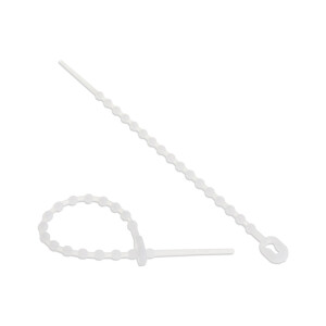 InLine® Ball cable ties white length 150mm 100pcs