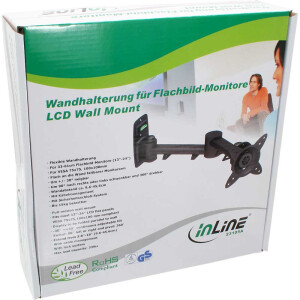 InLine® Wall Bracket for TFT up to 68cm 27" max. 15kg two-piece arm