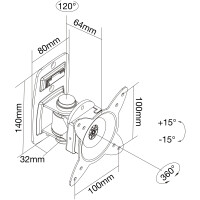 InLine® Wall Bracket for TFT up to 68cm 27" max. 15kg