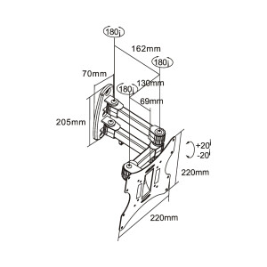 InLine® Wandhalterung für TFT/LCD/LED/Plasma, 58-107cm (23-42"), max. 30kg