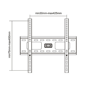 InLine® Wandhalterung für TFT/LCD/LED/Plasma, 81-140cm (32-55"), max. 75kg