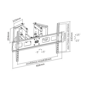 InLine® Eck-Wandhalterung, für LED/LCD/Plasma, 94-160cm (37-63"), bis 60kg