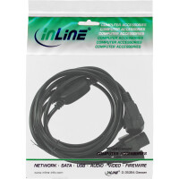 InLine® Y-power cable 1x CEE 7/7 / 3x 3pin IEC C13 male, black, 1.8m