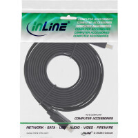 InLine® HDMI-High Speed Flachkabel mit Ethernet, verg. Kontakte, schwarz, 3m