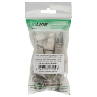 InLine® Crimp Connector RJ45 8P8C shielded w. threader+bend protection, beige