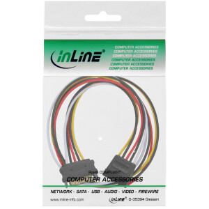 InLine® Strom Verlängerung intern, SATA Stecker / Buchse, 1m