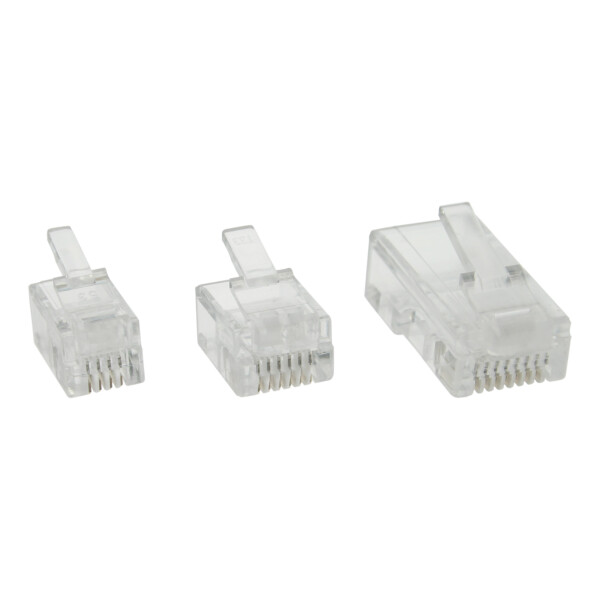 InLine® Modularstecker, 8P8C RJ45 zum Crimpen auf Flachkabel (ISDN), 10er Pack