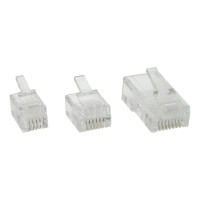 InLine® Modularstecker, 8P8C RJ45 zum Crimpen auf Flachkabel (ISDN), 100er Pack