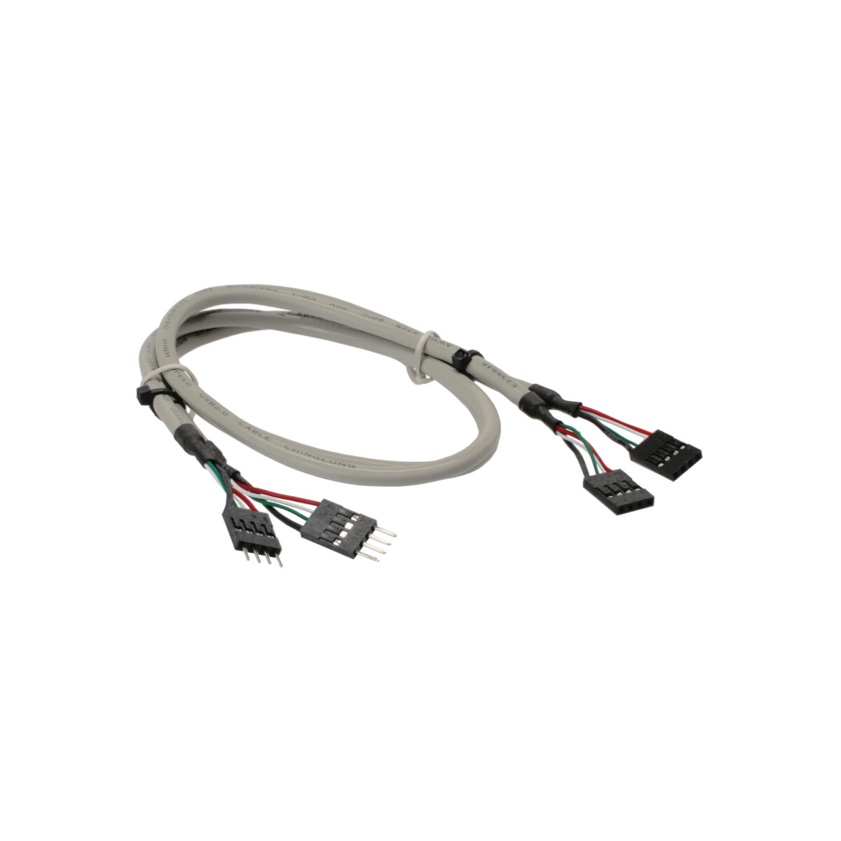 InLine® USB 2.0 Verl., intern, 2x 4pol Pfostenstecker...