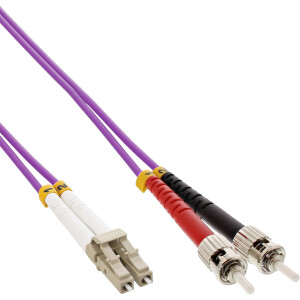 InLine® Fiber Optical Duplex Cable LC/ST 50/125µm OM4 1m