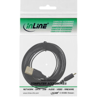 InLine® Micro-USB 2.0 Flachkabel, USB-A Stecker an Micro-B Stecker, 0,5m