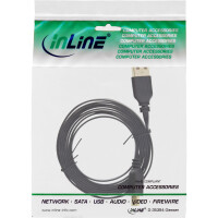 InLine® USB 2.0 Flat Cable USB Type A male / Mini-B male 5pin black/gold 1.0m