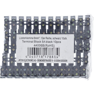 InLine® Terminal Strip 6mm² 12 Port black 10 pcs.