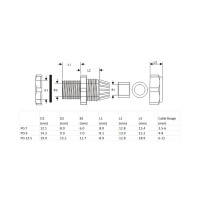 InLine® Cable Gland nylon IP68 3.5 - 6mm black 10 pcs.