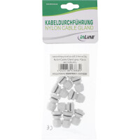 InLine® Kabeldurchführung PG 9 Nylon IP68 4-8mm, grau, 10 Stück