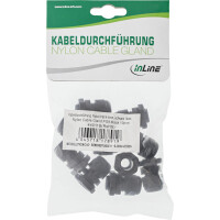 InLine® Kabeldurchführung PG 9 Nylon IP68 4-8mm, schwarz, 10 Stück