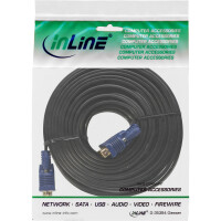 InLine® S-VGA Flat Cable 15 HD male to male black 7.5m