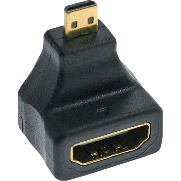 InLine® HDMI Adapter HDMI A female to HDMI D male angled gold plated