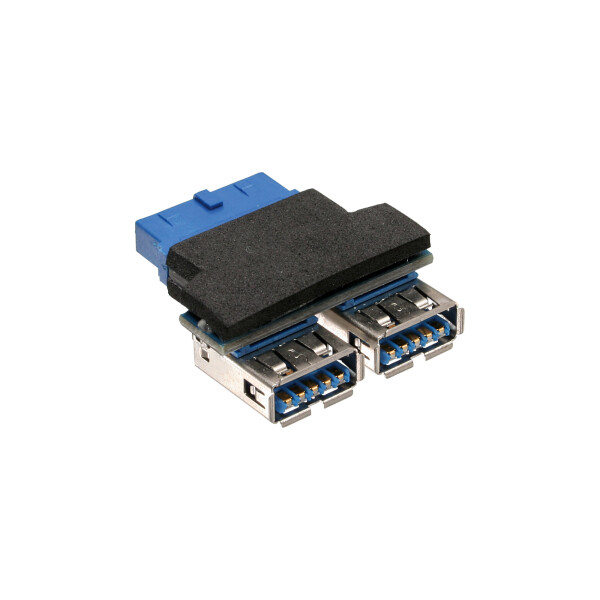 InLine® USB 3.0 Adapter internal 2x USB A female to mainboard header