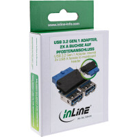 InLine® USB 3.0 Adapter internal 2x USB A female to mainboard header