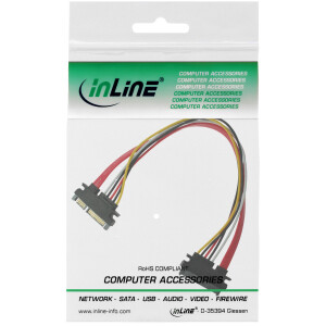 InLine® SATA Data + Power Cable SATA 6Gb/s male / female 0.30m