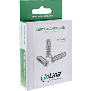 InLine® Lüfterschrauben, 5x16mm, silbern 50er Pack