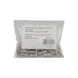 InLine® Lüfterschrauben, 5x16mm, silbern 100er Pack