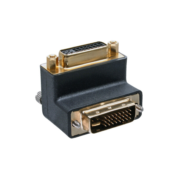 InLine® DVI-I Adapter 90° angled digital + analog 24+5 male / female black