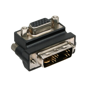 InLine® DVI-A Adapter gewinkelt, Analog 12+5 Stecker auf 15pol HD Buchse (VGA)