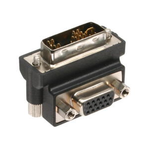 InLine® DVI-A Adapter gewinkelt, Analog 12+5 Stecker auf 15pol HD Buchse (VGA)