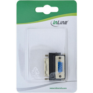 InLine® DVI-A Adapter gewinkelt, Analog 12+5 Stecker auf 15pol HD Buchse (VGA)