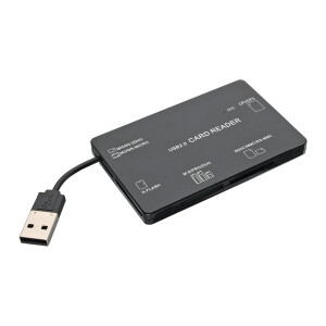 InLine® Card Reader USB 2.0 all Cards in one device pocket version black