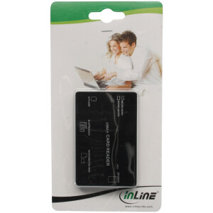 InLine® Card Reader USB 2.0 all Cards in one device pocket version black