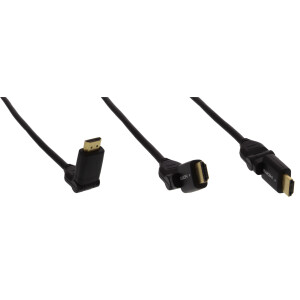 InLine® HDMI-HS Kabel m. Eth., ST/ST, verg. Kon., schwarz, flex. Winkelst., 1m