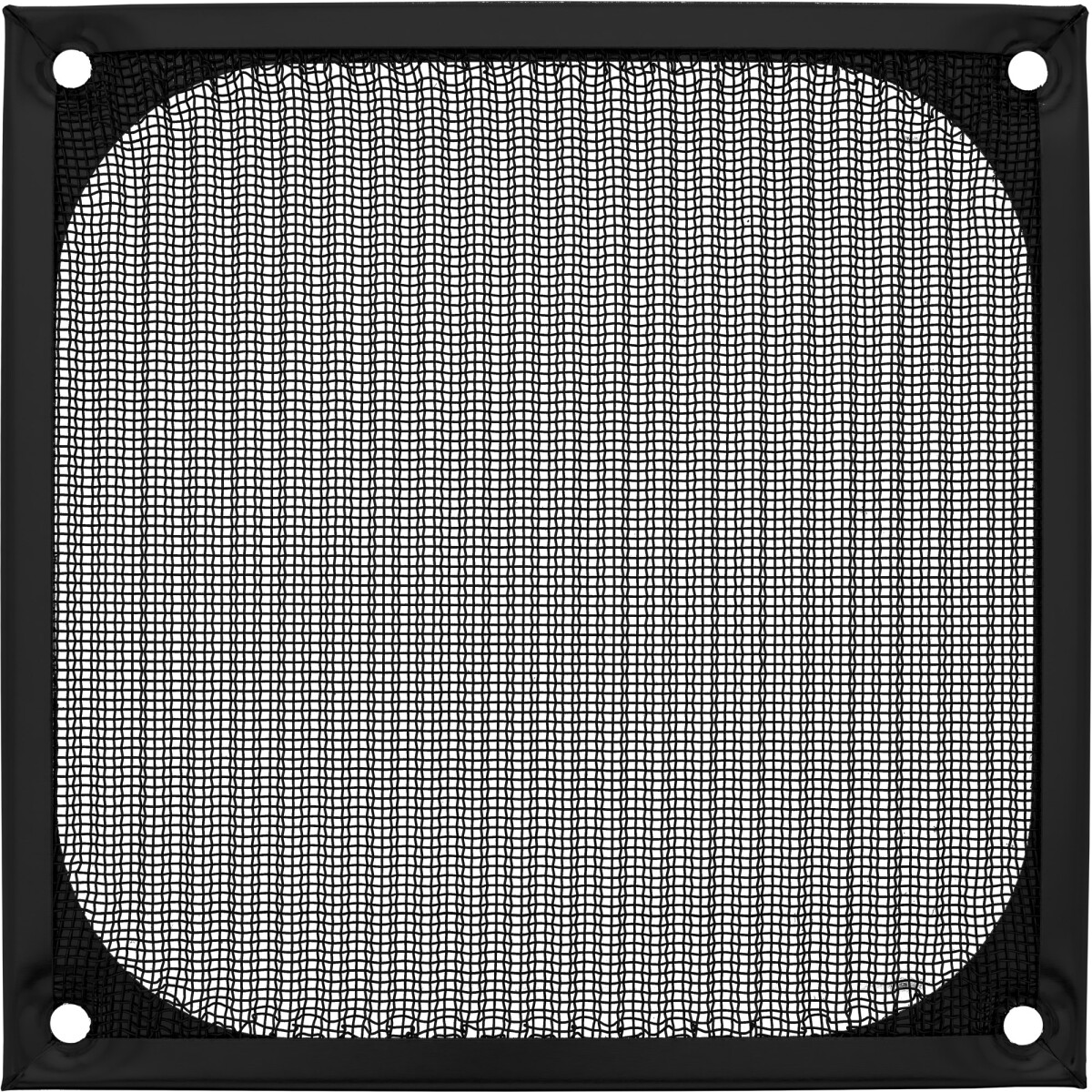 InLine® Fan grid aluminum filter, black, 120x120mm
