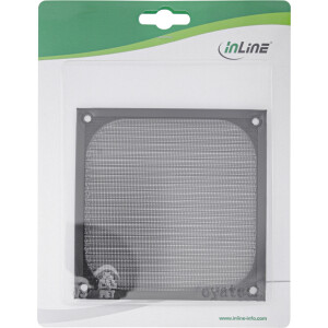 InLine® Fan grid aluminum filter, black, 120x120mm