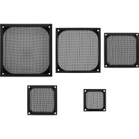 InLine® Fan grid aluminum filter, black, 120x120mm