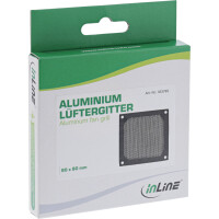 InLine® Fan grid aluminum filter, black, 80x80mm