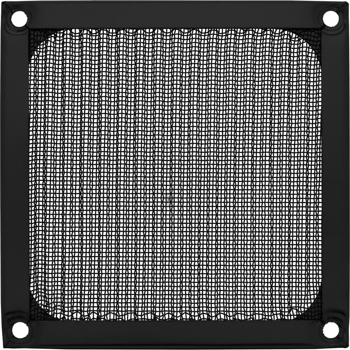 InLine® Fan grid aluminum filter, black, 92x92mm