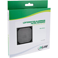 InLine® Fan grid aluminum filter, black, 140x140mm