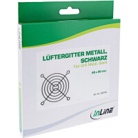 InLine® Lüftergitter Metall, schwarz, 60x60mm