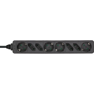 InLine® Power Strip 8 Port 4x Type F German + 4x Euro black 1.5m